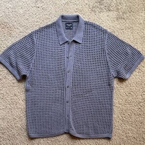 Men's Gray/Blue Short Sleeve Shirt